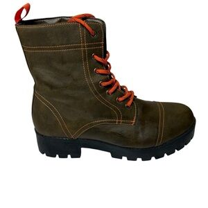 Seven7 Olive Green Lace Up Boots. Size 11